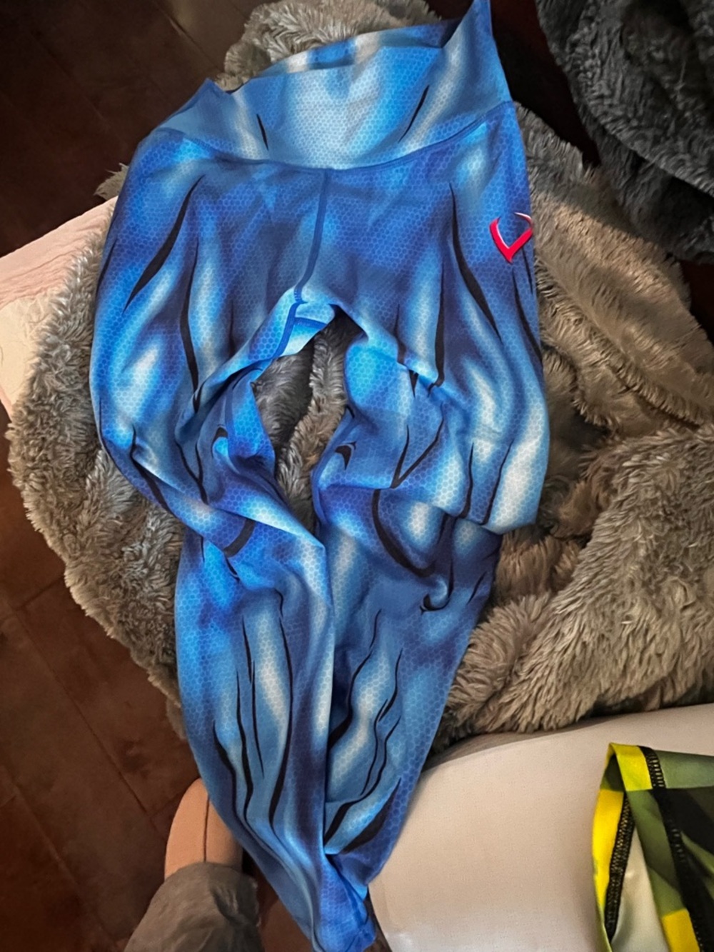 Blue Women's Active Leggings with Subtle Logo